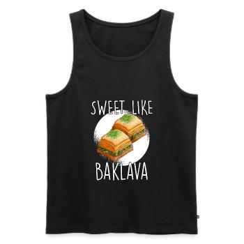Doux comme baklava Turquie Grèce cadeau - Débardeur bio Premium Homme - noir - Devant - Michal (187cm)
