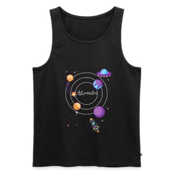 Astronaute, Espace, Planète, Étoile, Lune, Soleil - Débardeur bio Premium Homme - noir - Devant - AI Model Male 178 light (178cm)