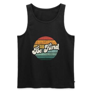 Be Kind Sun Vintage Kindness Anti Bullying Idea - Men's Premium Organic Tank Top - black - Front - AI Model Male 178 light (178cm)