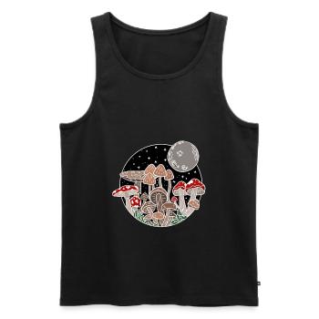 Les champignons adorent - Débardeur bio Premium Homme - noir - Devant - AI Model Male 178 light (178cm)
