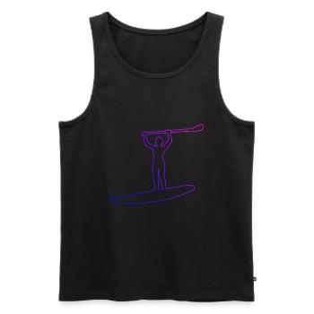 Sup Women's Standup Paddleboard Standup Paddling - Men's Premium Organic Tank Top - black - Front - AI Model Male 178 light (178cm)