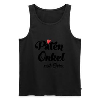 Patenonkel mit Herz Taufpate mit Herz Patenonkel - Männer Premium Bio Tank Top - Schwarz - Vorne - Michal (187cm)