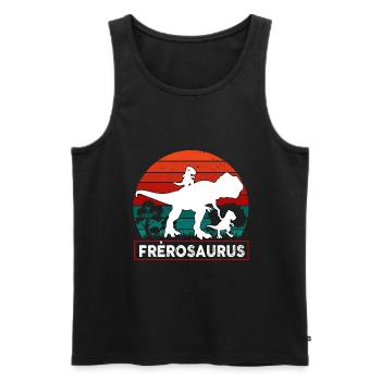 Grand Frèrosaurus Cadeau Grand Frere - Débardeur bio Premium Homme - noir - Devant - Michal (187cm)