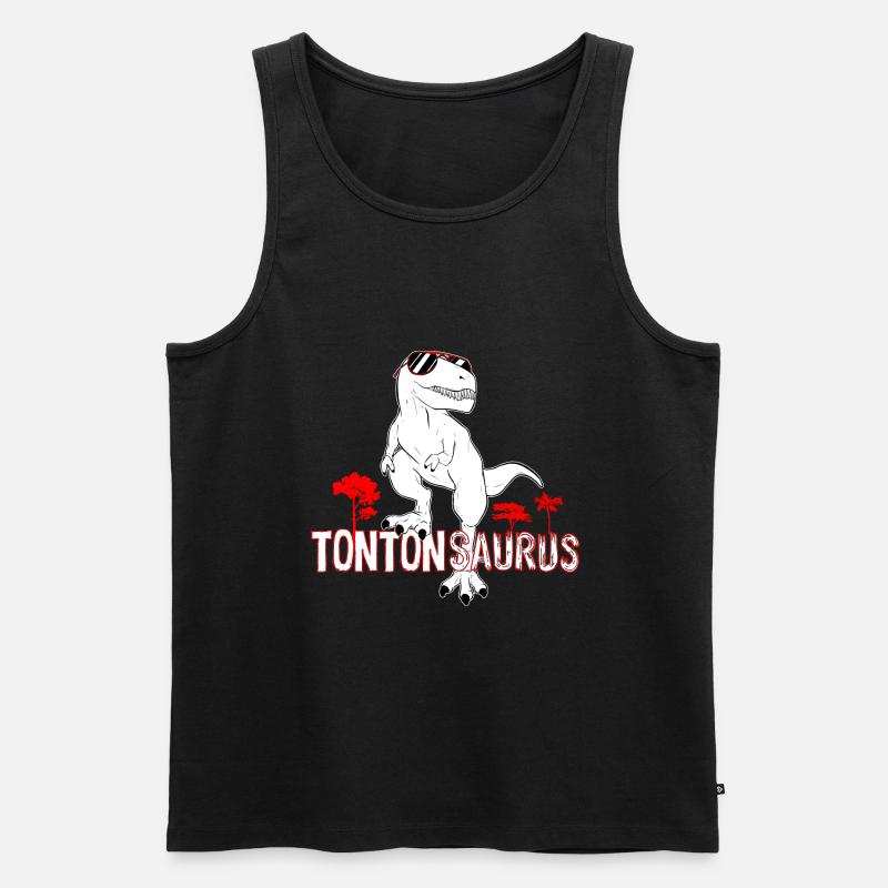 Tontonsaurus - Männer Premium Bio Tank Top - Schwarz