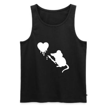 Artist Mouse with Brush Heart - Men's Premium Organic Tank Top - black - Front - AI Model Male 178 light (178cm)