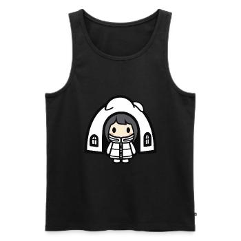 Winter Eskimo Iglu Comic - Männer Premium Bio Tank Top - Schwarz - Vorne - AI Model Male 178 light (178cm)