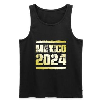 Mexique 2024 Médaille d’or - Débardeur bio Premium Homme - noir - Devant - Michal (187cm)