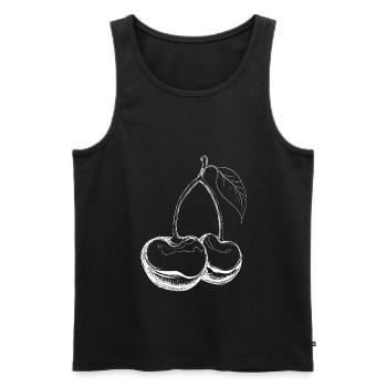 Kirschen - Männer Premium Bio Tank Top - Schwarz - Vorne - AI Model Male 178 light (178cm)