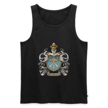 Stralsund Wappen alt - Männer Premium Bio Tank Top - Schwarz - Vorne - AI Model Male 178 light (178cm)