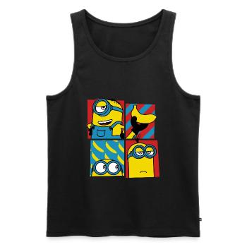 Minions Stuart Bob Kevin Humour - Men's Premium Organic Tank Top - black - Front - AI Model Male 178 light (178cm)