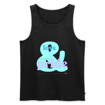 Pride Iceblue - Men's Premium Organic Tank Top - black - Front - AI Model Male 178 light (178cm)
