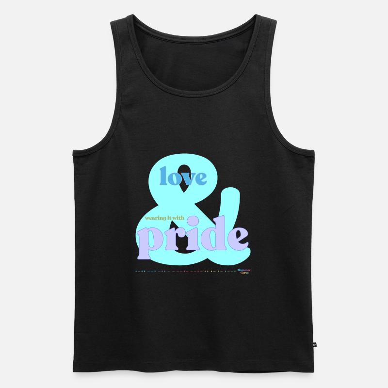 Stolz Eisblau - Männer Premium Bio Tank Top - Schwarz