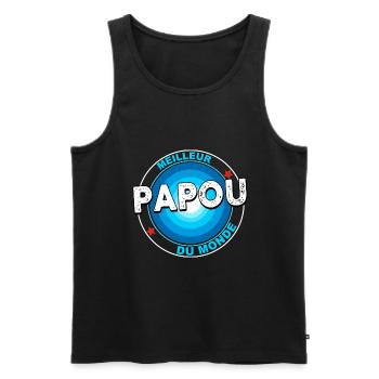 Meilleur Papou du monde Cadeau Cool - Débardeur bio Premium Homme - noir - Devant - Michal (187cm)