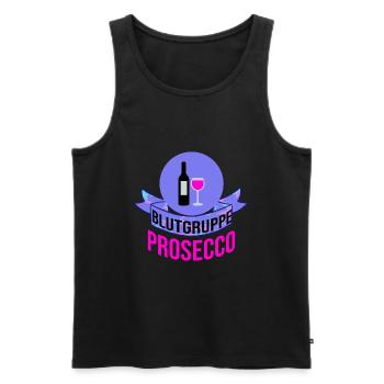 Team Prosecco, Blutgruppe Prosecco - Männer Premium Bio Tank Top - Schwarz - Vorne - Michal (187cm)