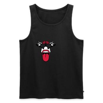 Brain Brain Bezel Tongue Shoots Brain - Men's Premium Organic Tank Top - black - Front - AI Model Male 178 light (178cm)