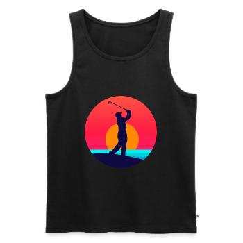 golf - Men's Premium Organic Tank Top - black - Front - AI Model Male 178 light (178cm)