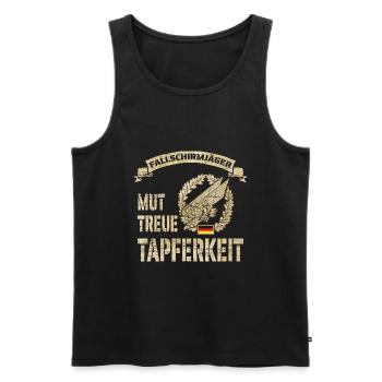 Mut Treue Tapferkeit - Fallschirmjäger Geschenk - Männer Premium Bio Tank Top - Schwarz - Vorne - AI Model Male 178 light (178cm)