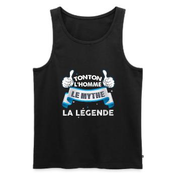 Tonton Extra La Légende - Débardeur bio Premium Homme - noir - Devant - Michal (187cm)