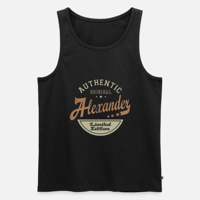 Alexander personalisierter Geschenkname Alexander - Männer Premium Bio Tank Top - Schwarz