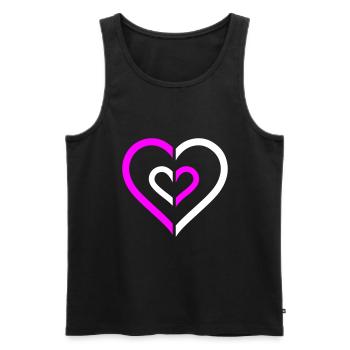 Symbole du cœur Amour - Débardeur bio Premium Homme - noir - Devant - Michal (187cm)
