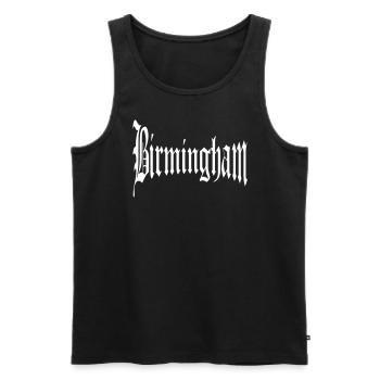 Birmingham - Männer Premium Bio Tank Top - Schwarz - Vorne - Michal (187cm)
