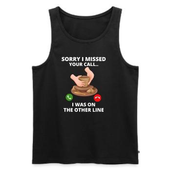Ceramic Artist Clay Pottery - Men's Premium Organic Tank Top - black - Front - AI Model Male 178 light (178cm)