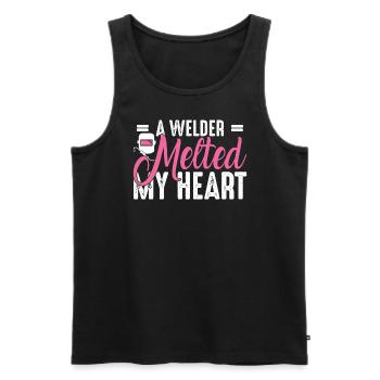 Welder outfit for welders - Men's Premium Organic Tank Top - black - Front - Michal (187cm)