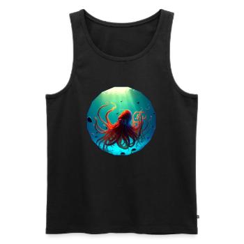 Animaux océaniques, belle pieuvre - Débardeur bio Premium Homme - noir - Devant - AI Model Male 178 light (178cm)