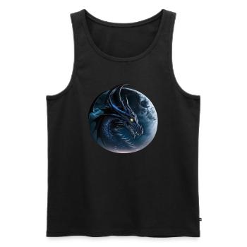 Dunkler Drache, gelbes Auge - Männer Premium Bio Tank Top - Schwarz - Vorne - AI Model Male 178 light (178cm)