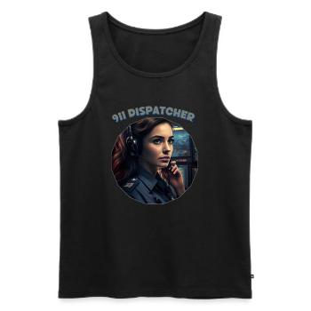 Thin Gold Line, women operator - Men's Premium Organic Tank Top - black - Front - AI Model Male 178 light (178cm)