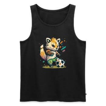 Cute Animal Soccer Players, funny - Men's Premium Organic Tank Top - black - Front - AI Model Male 178 light (178cm)
