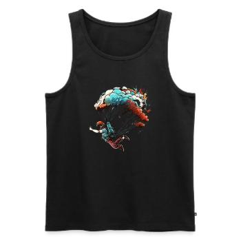 Amateur de parachutisme, drôle - Débardeur bio Premium Homme - noir - Devant - Michal (187cm)