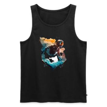 Vol dans les nuages, parachutisme - Débardeur bio Premium Homme - noir - Devant - AI Model Male 178 light (178cm)