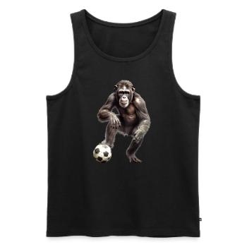 Animal Soccer Players, funny monkey - Men's Premium Organic Tank Top - black - Front - AI Model Male 178 light (178cm)