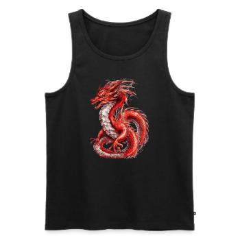 Roter Drache, Nebeltier - Männer Premium Bio Tank Top - Schwarz - Vorne - AI Model Male 178 light (178cm)