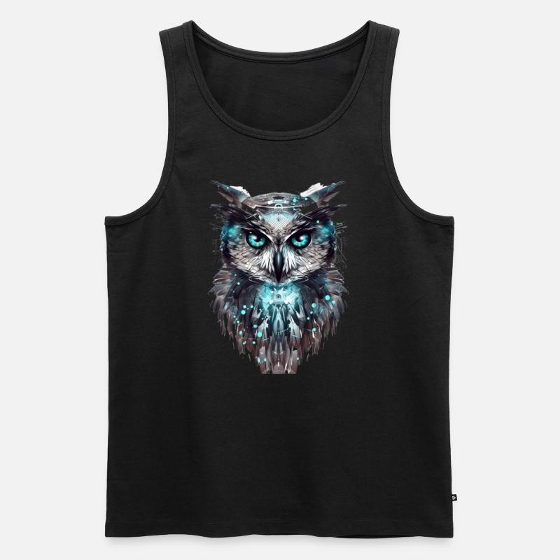 Cyber-Eule - Männer Premium Bio Tank Top - Schwarz
