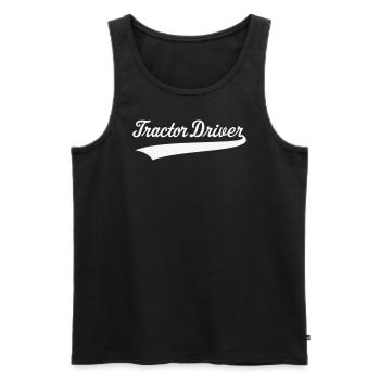 Traktorfahrer – Beschriftung (Farmer / Weiß) - Männer Premium Bio Tank Top - Schwarz - Vorne - AI Model Male 178 light (178cm)