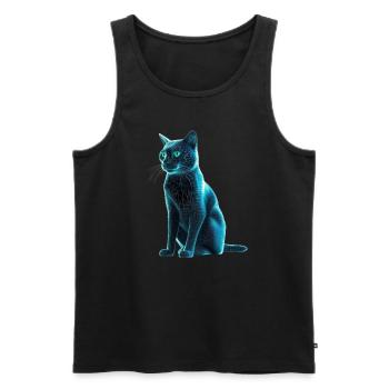 Cyber Kitty - Men's Premium Organic Tank Top - black - Front - AI Model Male 178 light (178cm)