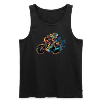 Tenue de vélo pour cyclistes Vélo de route - Débardeur bio Premium Homme - noir - Devant - Michal (187cm)