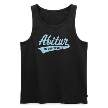 Abitur – In Der Tasche (Abiturient / Abi / White) - Männer Premium Bio Tank Top - Schwarz - Vorne - Michal (187cm)