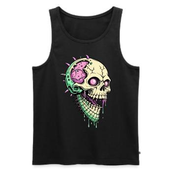 Ice cream Skull // Skull Ice // Summer SS0119 - Men's Premium Organic Tank Top - black - Front - Michal (187cm)