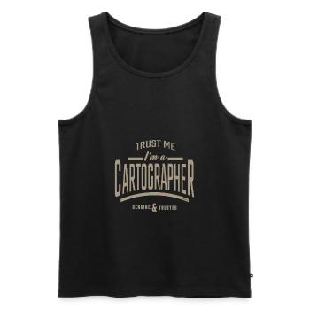 I'm a Cartographer - Men's Premium Organic Tank Top - black - Front - AI Model Male 178 light (178cm)
