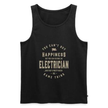 Electrician - Men's Premium Organic Tank Top - black - Front - AI Model Male 178 light (178cm)