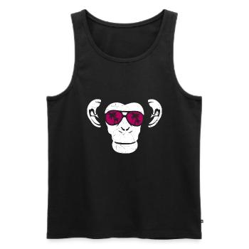 Monkey Affe Urlaub Sonnenbrille Geschenkidee Musi - Männer Premium Bio Tank Top - Schwarz - Vorne - Michal (187cm)