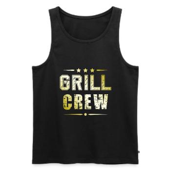 Grill Crew - Men's Premium Organic Tank Top - black - Front - Michal (187cm)