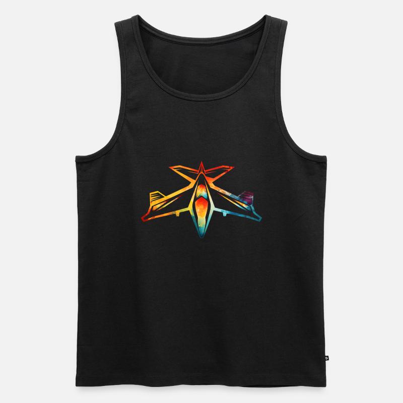 Kampfflugzeug - Männer Premium Bio Tank Top - Schwarz