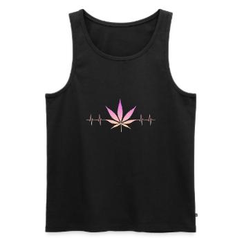 Kiffen Kiffer Stoner Weed Gras - Männer Premium Bio Tank Top - Schwarz - Vorne - Michal (187cm)