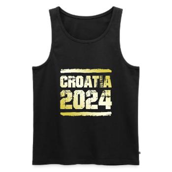 Croatie 2024 Or - Débardeur bio Premium Homme - noir - Devant - Michal (187cm)