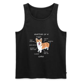 Cadeau d'animal de compagnie de berger allemand d'anatomie de caniche - Débardeur bio Premium Homme - noir - Devant - Michal (187cm)