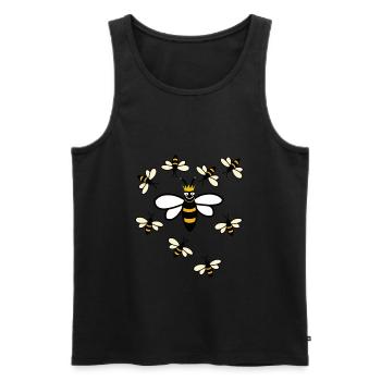 Queen Bee and Court - Men's Premium Organic Tank Top - black - Front - Michal (187cm)